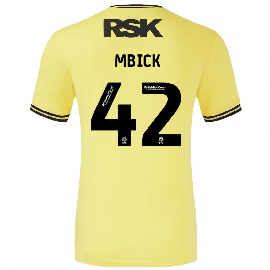 Niño Fútbol Camiseta Micah Mbick #42 Amarillo Negro 2ª Equipación 2024/25 Perú