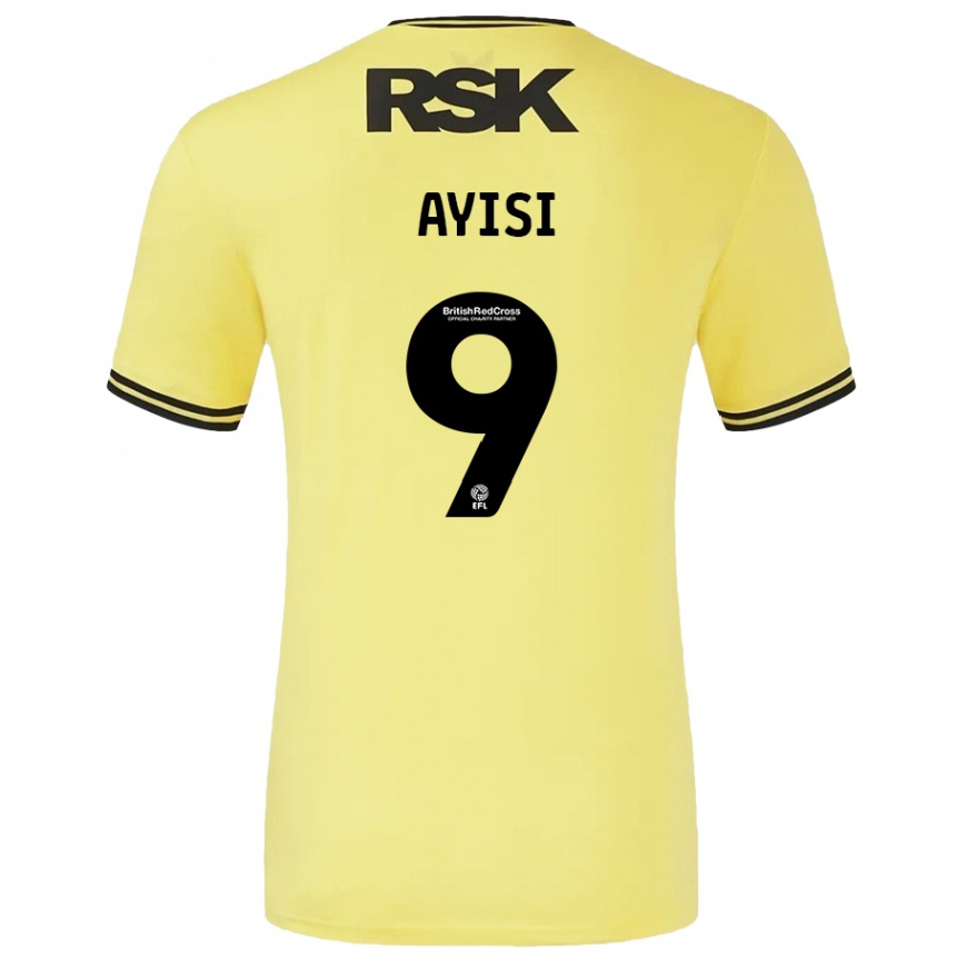 Niño Fútbol Camiseta Freda Ayisi #9 Amarillo Negro 2ª Equipación 2024/25 Perú