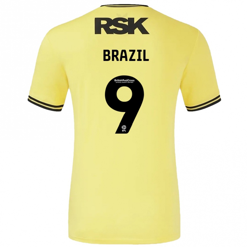 Niño Fútbol Camiseta Ellie Brazil #9 Amarillo Negro 2ª Equipación 2024/25 Perú