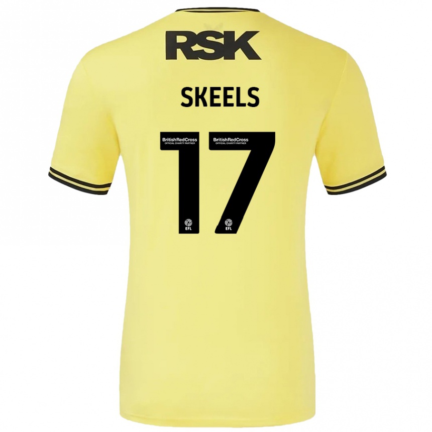 Niño Fútbol Camiseta Kiera Skeels #17 Amarillo Negro 2ª Equipación 2024/25 Perú