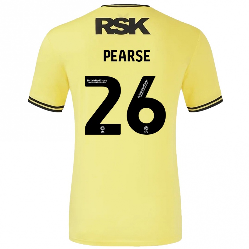 Niño Fútbol Camiseta Gracie Pearse #26 Amarillo Negro 2ª Equipación 2024/25 Perú