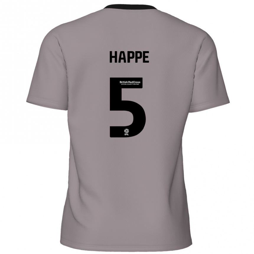 Niño Fútbol Camiseta Dan Happe #5 Gris 2ª Equipación 2024/25 Perú