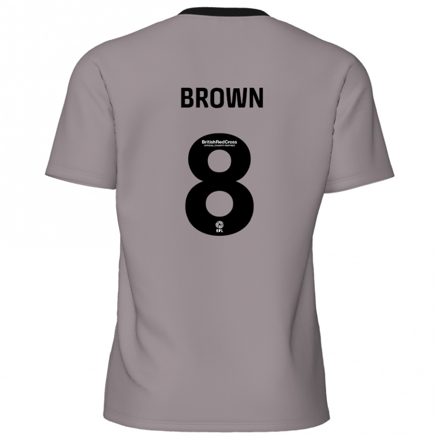 Niño Fútbol Camiseta Jordan Brown #8 Gris 2ª Equipación 2024/25 Perú