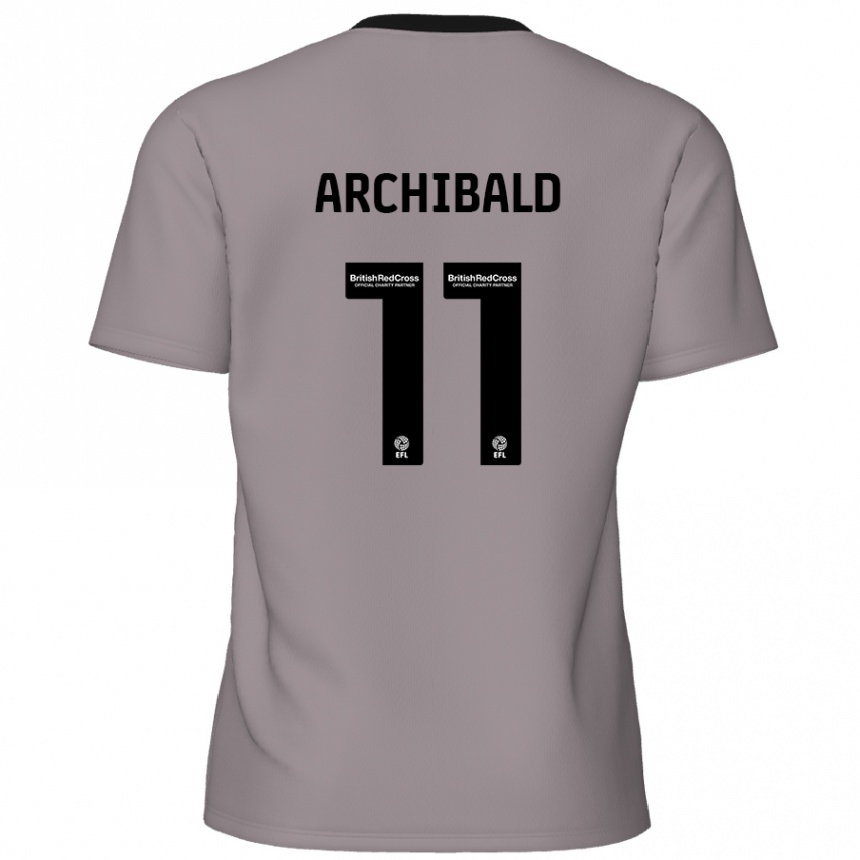 Niño Fútbol Camiseta Theo Archibald #11 Gris 2ª Equipación 2024/25 Perú