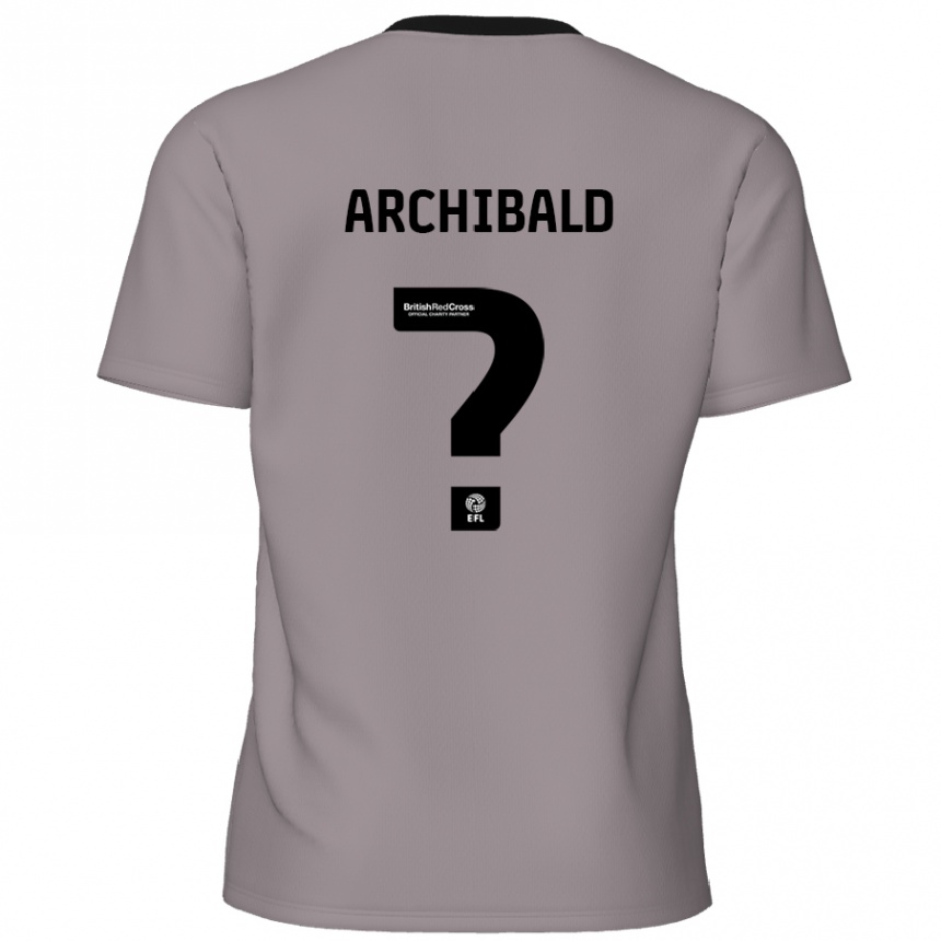 Niño Fútbol Camiseta Aaron Archibald #0 Gris 2ª Equipación 2024/25 Perú