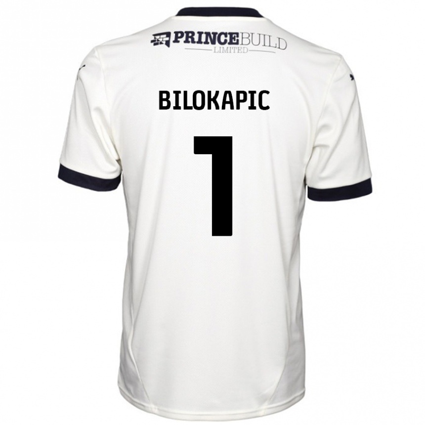 Niño Fútbol Camiseta Nicholas Bilokapic #1 Blanquecino Negro 2ª Equipación 2024/25 Perú