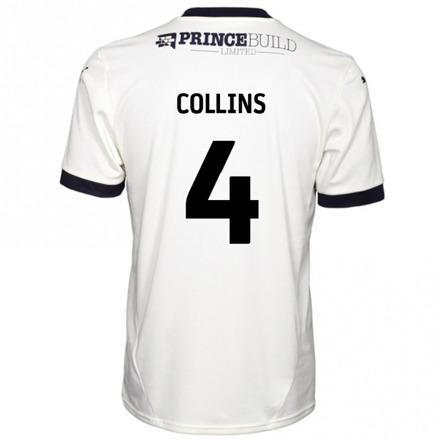 Niño Fútbol Camiseta Archie Collins #4 Blanquecino Negro 2ª Equipación 2024/25 Perú