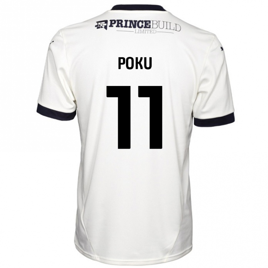 Niño Fútbol Camiseta Kwame Poku #11 Blanquecino Negro 2ª Equipación 2024/25 Perú