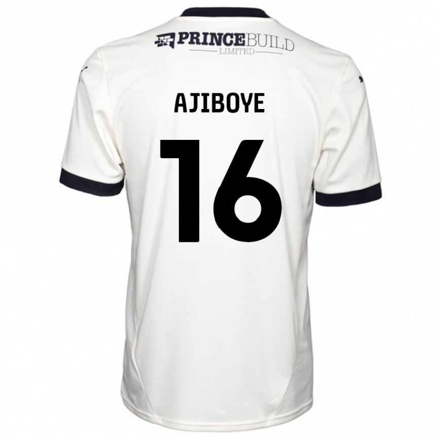 Niño Fútbol Camiseta David Ajiboye #16 Blanquecino Negro 2ª Equipación 2024/25 Perú