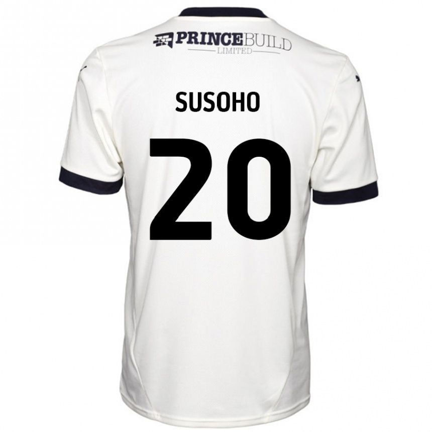 Niño Fútbol Camiseta Mahamadou Susoho #20 Blanquecino Negro 2ª Equipación 2024/25 Perú