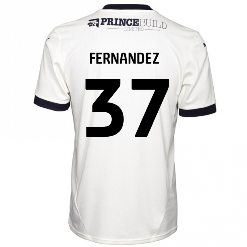 Niño Fútbol Camiseta Emmanuel Fernandez #37 Blanquecino Negro 2ª Equipación 2024/25 Perú