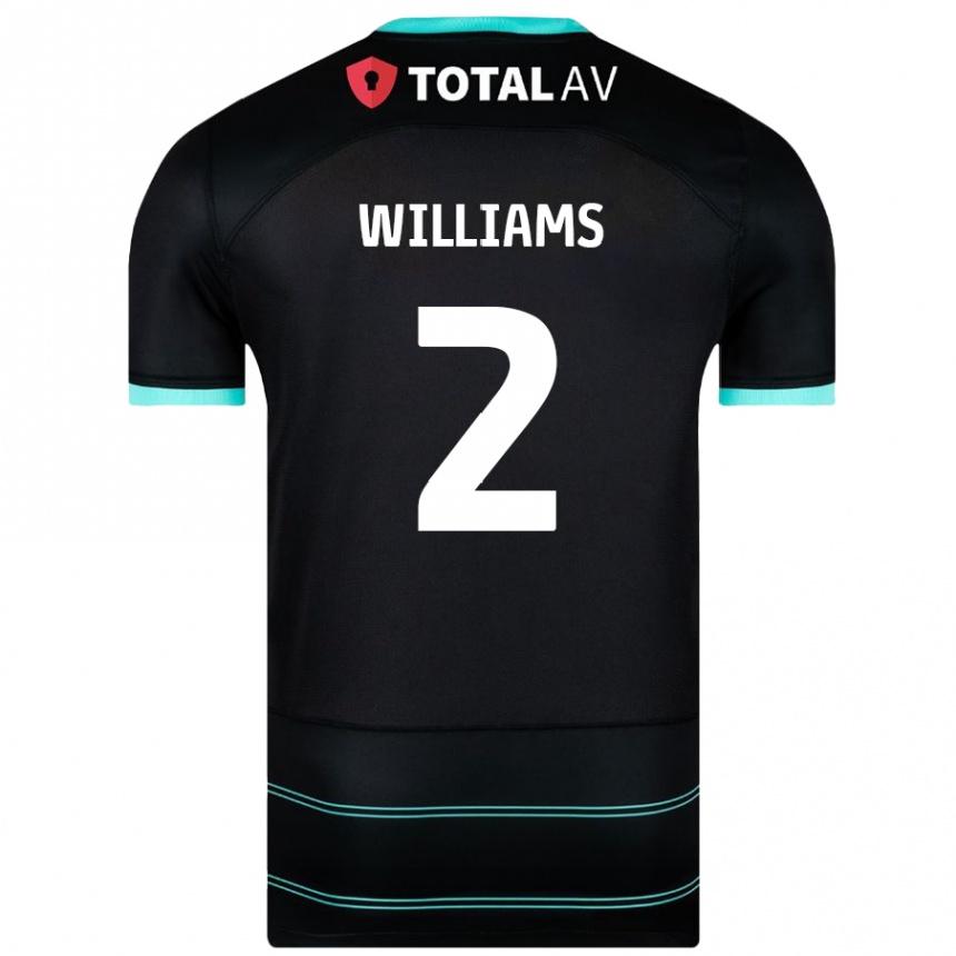 Niño Fútbol Camiseta Jordan Williams #2 Negro 2ª Equipación 2024/25 Perú