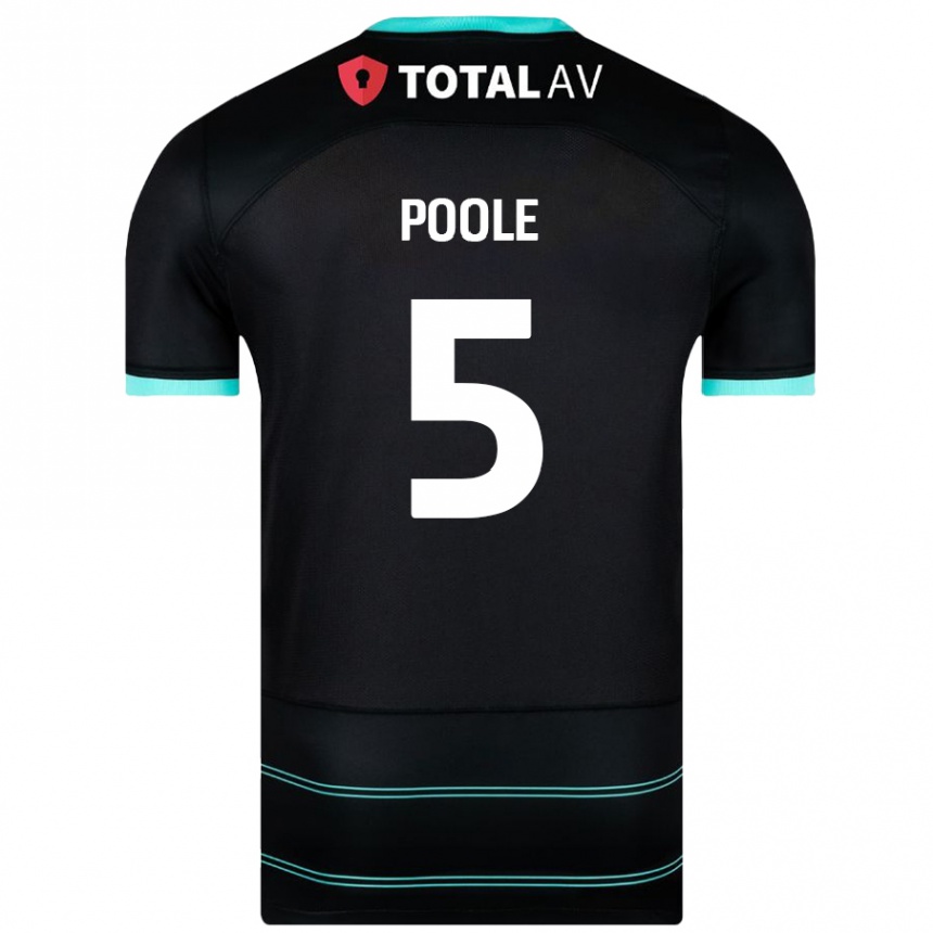 Niño Fútbol Camiseta Regan Poole #5 Negro 2ª Equipación 2024/25 Perú