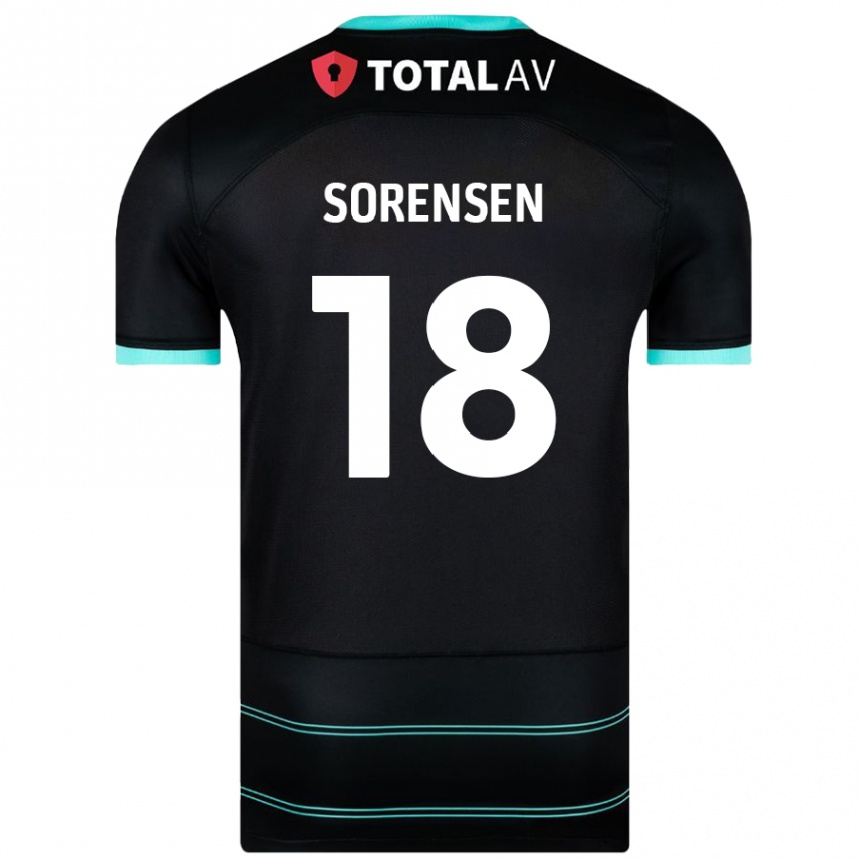 Niño Fútbol Camiseta Elias Sørensen #18 Negro 2ª Equipación 2024/25 Perú