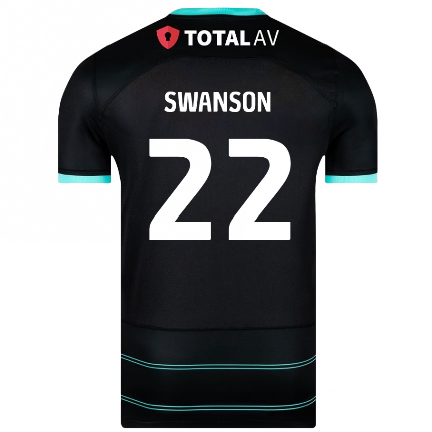 Niño Fútbol Camiseta Zak Swanson #22 Negro 2ª Equipación 2024/25 Perú