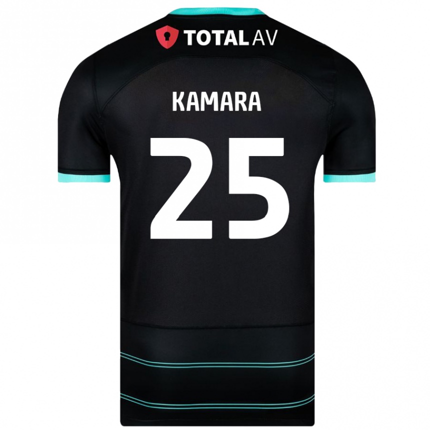 Niño Fútbol Camiseta Abdoulaye Kamara #25 Negro 2ª Equipación 2024/25 Perú