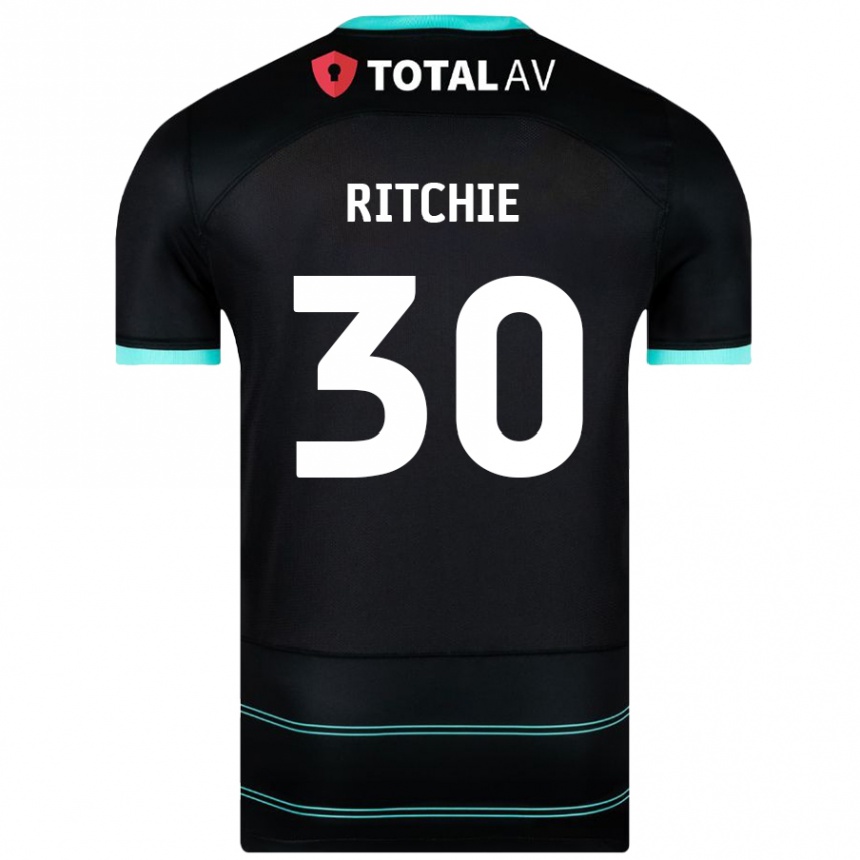 Niño Fútbol Camiseta Matt Ritchie #30 Negro 2ª Equipación 2024/25 Perú