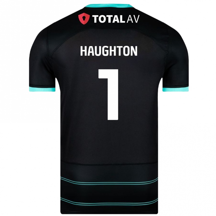 Niño Fútbol Camiseta Hannah Haughton #1 Negro 2ª Equipación 2024/25 Perú