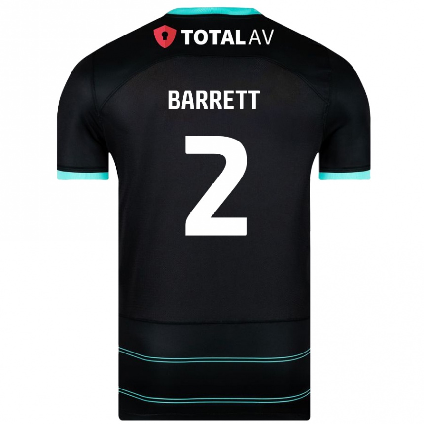 Niño Fútbol Camiseta Nicole Barrett #2 Negro 2ª Equipación 2024/25 Perú