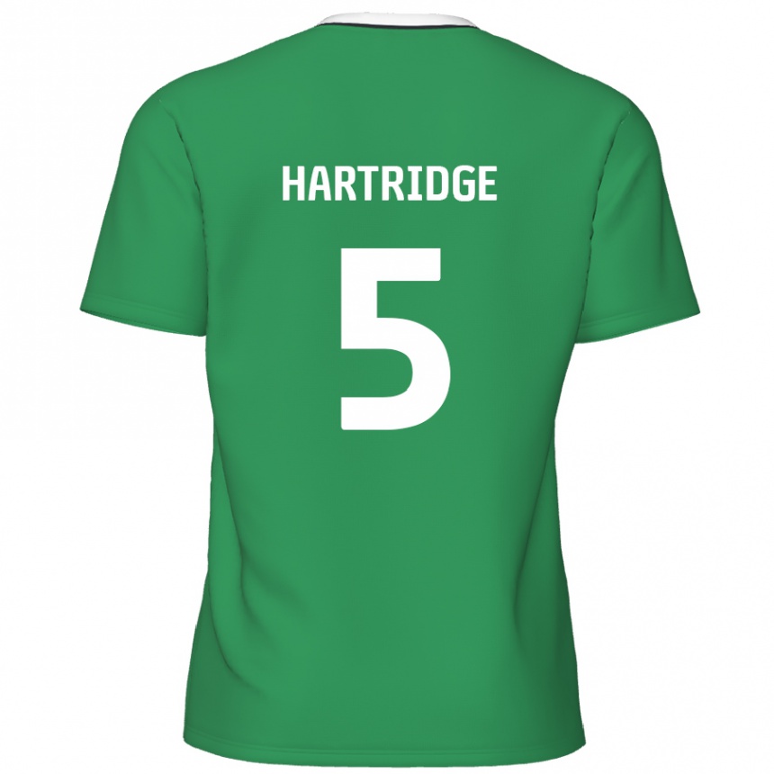 Niño Fútbol Camiseta Alex Hartridge #5 Verde Rayas Blancas 2ª Equipación 2024/25 Perú