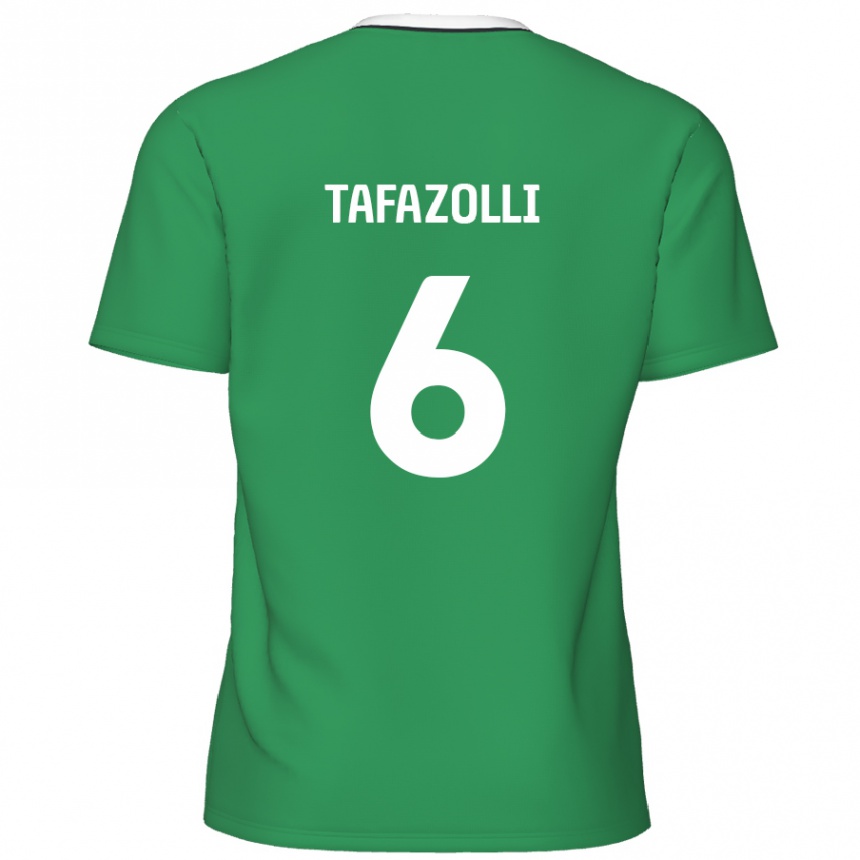 Niño Fútbol Camiseta Ryan Tafazolli #6 Verde Rayas Blancas 2ª Equipación 2024/25 Perú