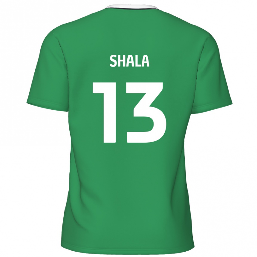 Niño Fútbol Camiseta Laurence Shala #13 Verde Rayas Blancas 2ª Equipación 2024/25 Perú