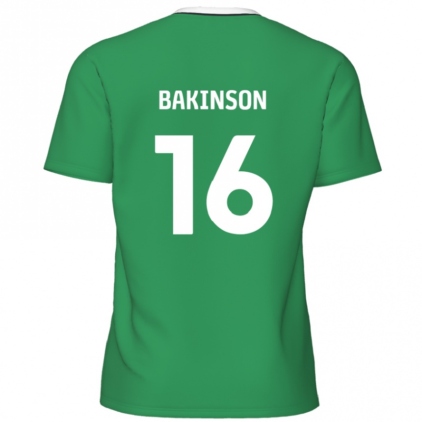 Niño Fútbol Camiseta Tyreeq Bakinson #16 Verde Rayas Blancas 2ª Equipación 2024/25 Perú