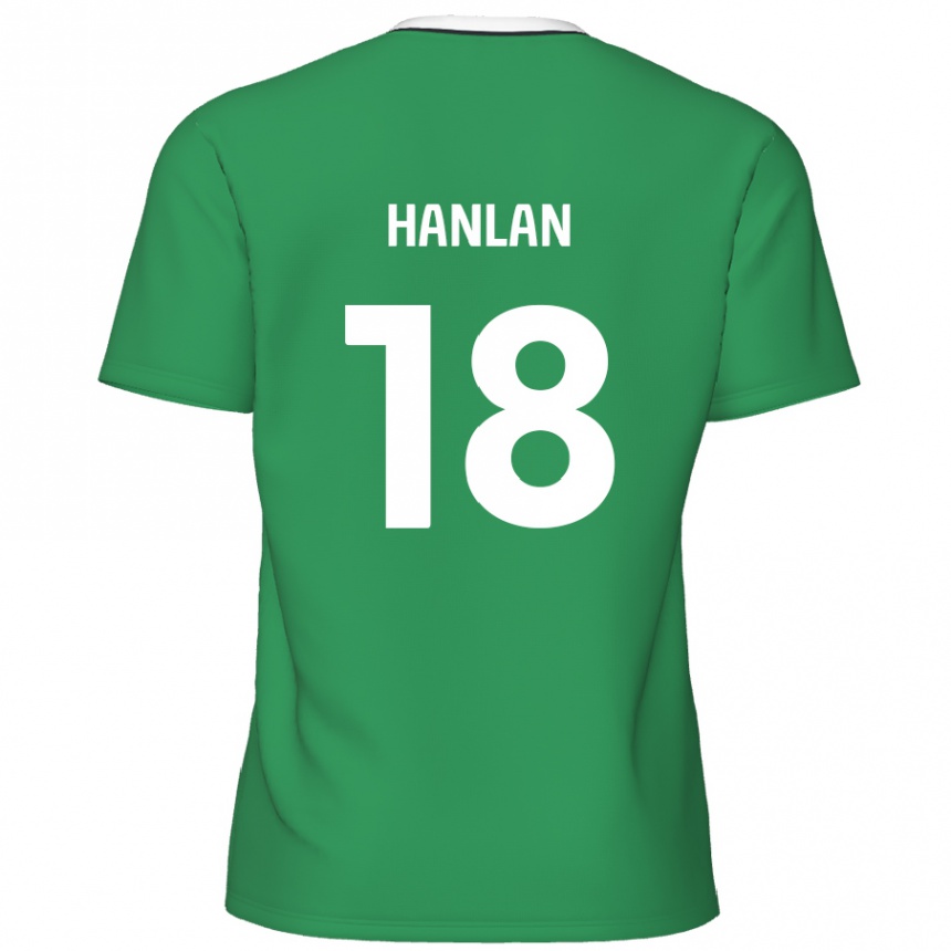 Niño Fútbol Camiseta Brandon Hanlan #18 Verde Rayas Blancas 2ª Equipación 2024/25 Perú