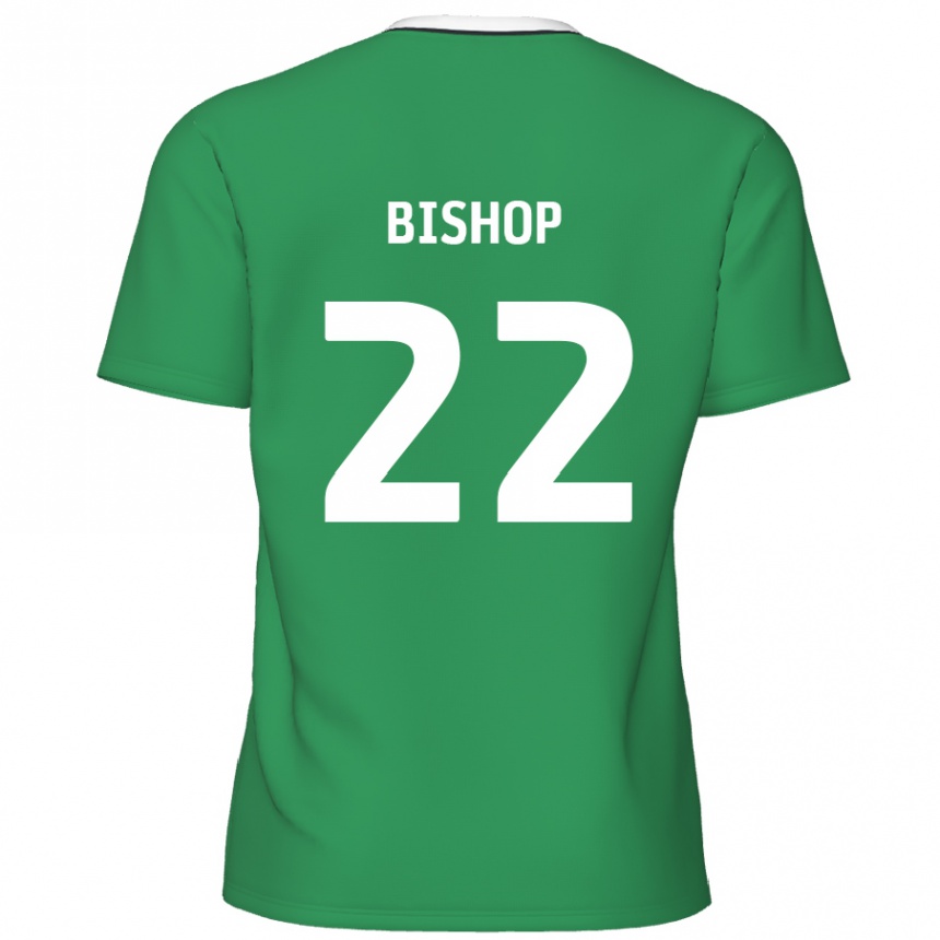 Niño Fútbol Camiseta Nathan Bishop #22 Verde Rayas Blancas 2ª Equipación 2024/25 Perú