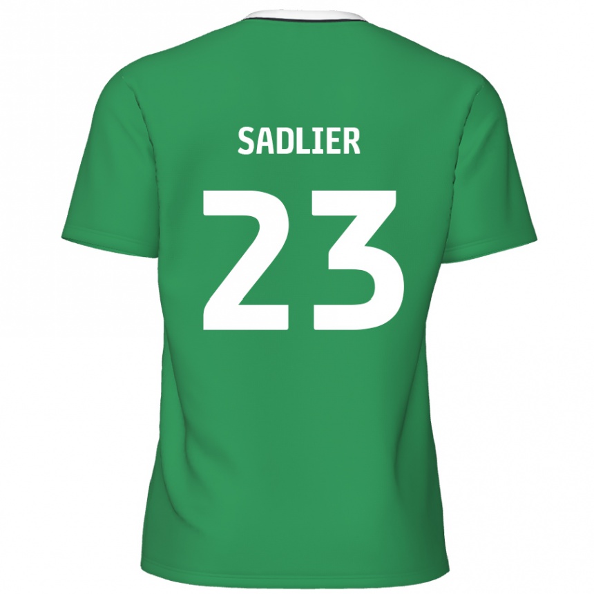 Niño Fútbol Camiseta Kieran Sadlier #23 Verde Rayas Blancas 2ª Equipación 2024/25 Perú