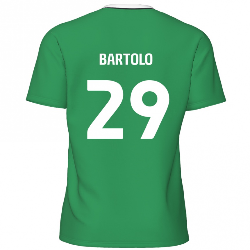 Niño Fútbol Camiseta Jaiden Bartolo #29 Verde Rayas Blancas 2ª Equipación 2024/25 Perú