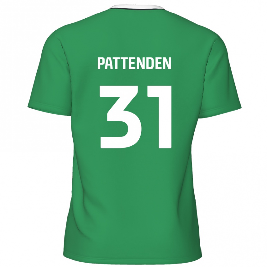 Niño Fútbol Camiseta Jasper Pattenden #31 Verde Rayas Blancas 2ª Equipación 2024/25 Perú