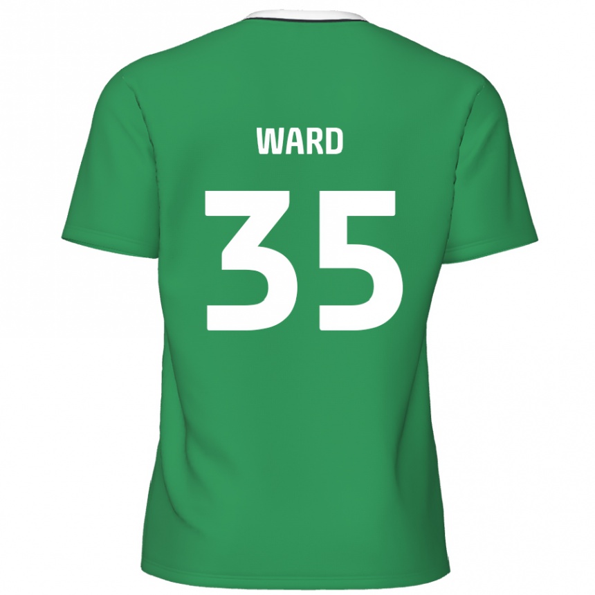 Niño Fútbol Camiseta Christie Ward #35 Verde Rayas Blancas 2ª Equipación 2024/25 Perú