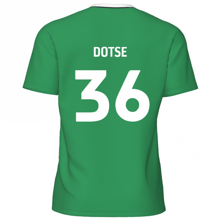 Niño Fútbol Camiseta Jahiem Dotse #36 Verde Rayas Blancas 2ª Equipación 2024/25 Perú