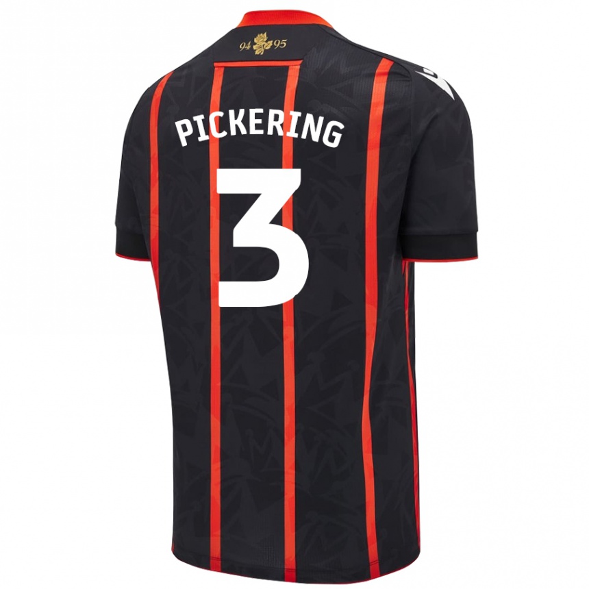 Niño Fútbol Camiseta Harry Pickering #3 Negro Rojo 2ª Equipación 2024/25 Perú