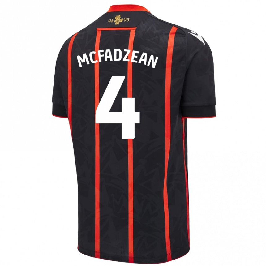 Niño Fútbol Camiseta Kyle Mcfadzean #4 Negro Rojo 2ª Equipación 2024/25 Perú