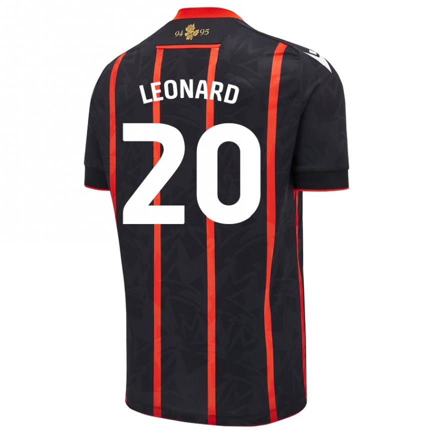 Niño Fútbol Camiseta Harry Leonard #20 Negro Rojo 2ª Equipación 2024/25 Perú