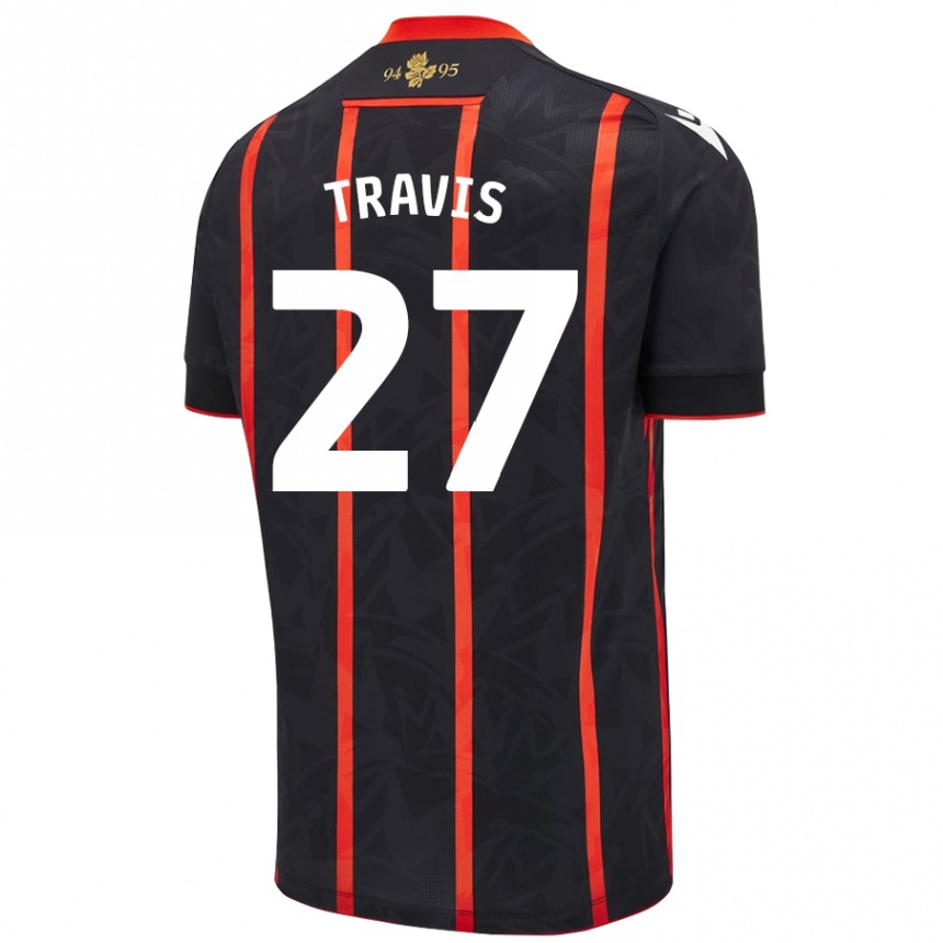 Niño Fútbol Camiseta Lewis Travis #27 Negro Rojo 2ª Equipación 2024/25 Perú