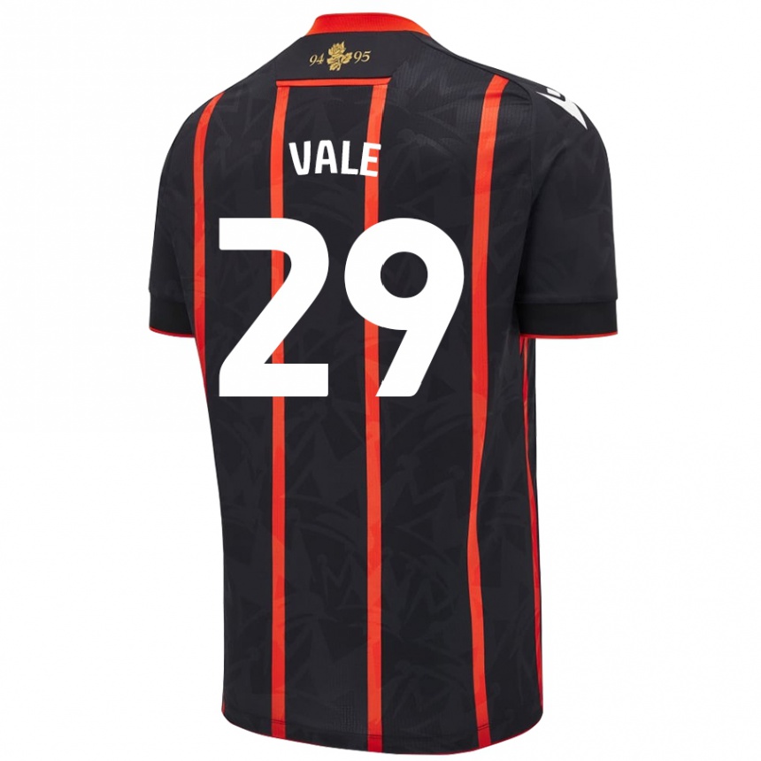 Niño Fútbol Camiseta Jack Vale #29 Negro Rojo 2ª Equipación 2024/25 Perú