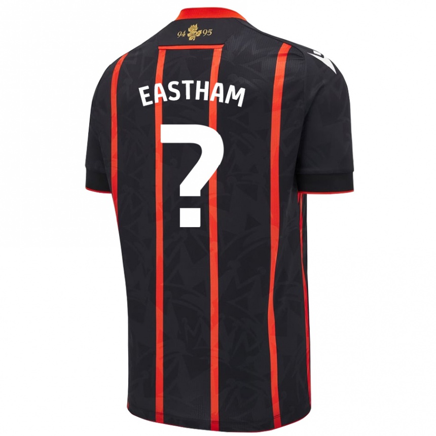 Niño Fútbol Camiseta Jordan Eastham #0 Negro Rojo 2ª Equipación 2024/25 Perú