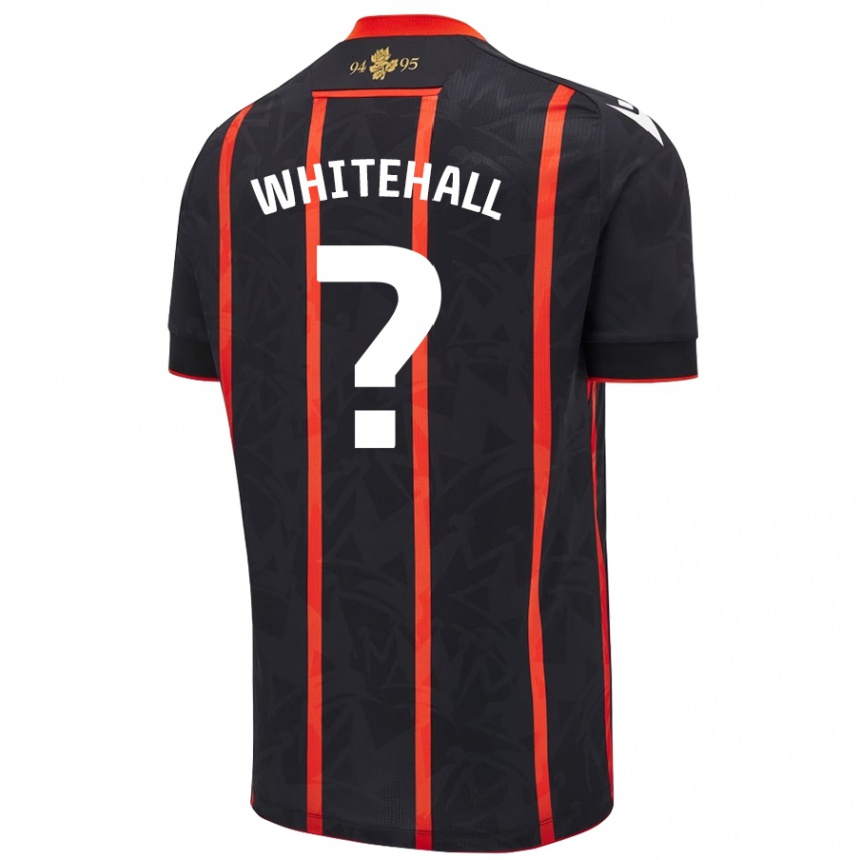 Niño Fútbol Camiseta Isaac Whitehall #0 Negro Rojo 2ª Equipación 2024/25 Perú