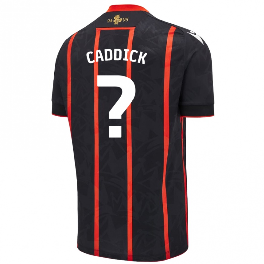 Niño Fútbol Camiseta Adam Caddick #0 Negro Rojo 2ª Equipación 2024/25 Perú