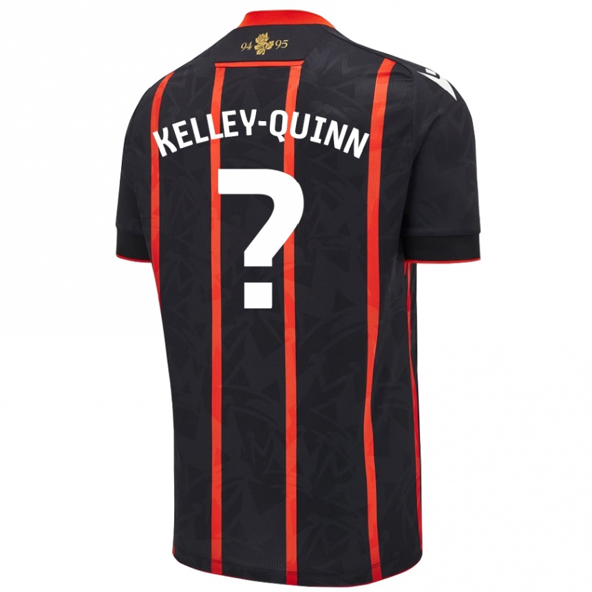 Niño Fútbol Camiseta Leon Kelley-Quinn #0 Negro Rojo 2ª Equipación 2024/25 Perú