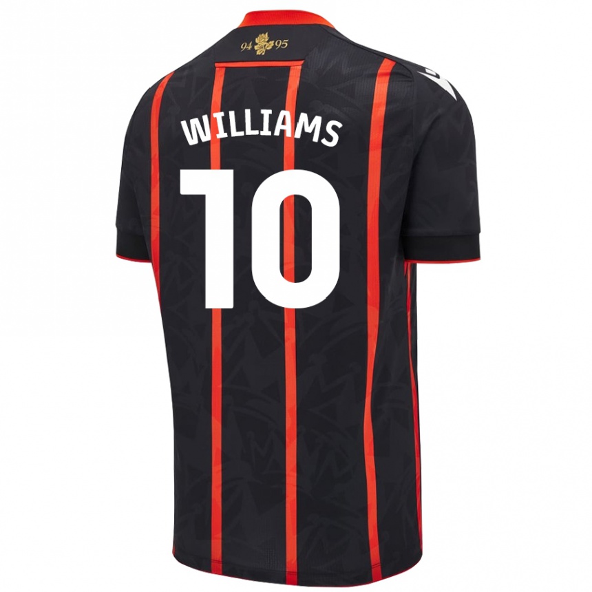 Niño Fútbol Camiseta Chloe Williams #10 Negro Rojo 2ª Equipación 2024/25 Perú