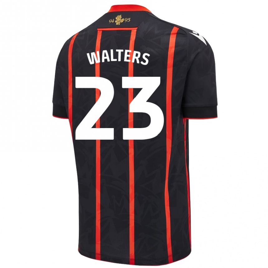 Niño Fútbol Camiseta Georgia Walters #23 Negro Rojo 2ª Equipación 2024/25 Perú