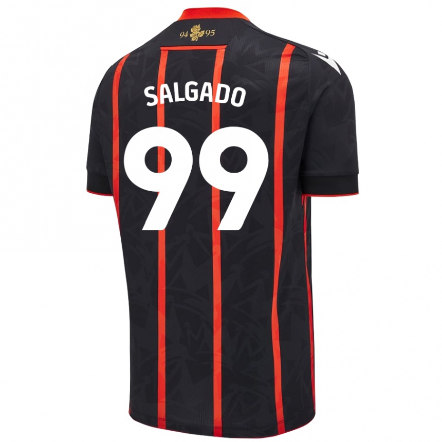 Niño Fútbol Camiseta Shanell Salgado #99 Negro Rojo 2ª Equipación 2024/25 Perú