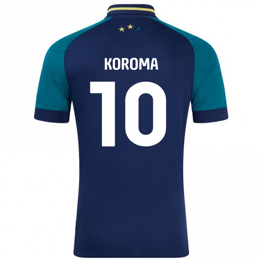 Niño Fútbol Camiseta Josh Koroma #10 Azul Marino Verde Oscuro 2ª Equipación 2024/25 Perú