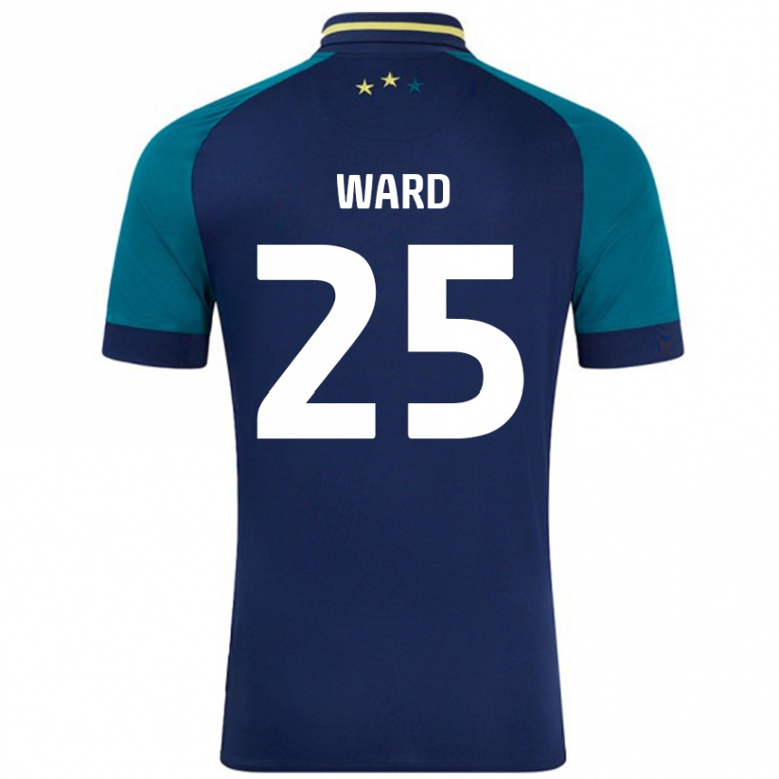 Niño Fútbol Camiseta Danny Ward #25 Azul Marino Verde Oscuro 2ª Equipación 2024/25 Perú