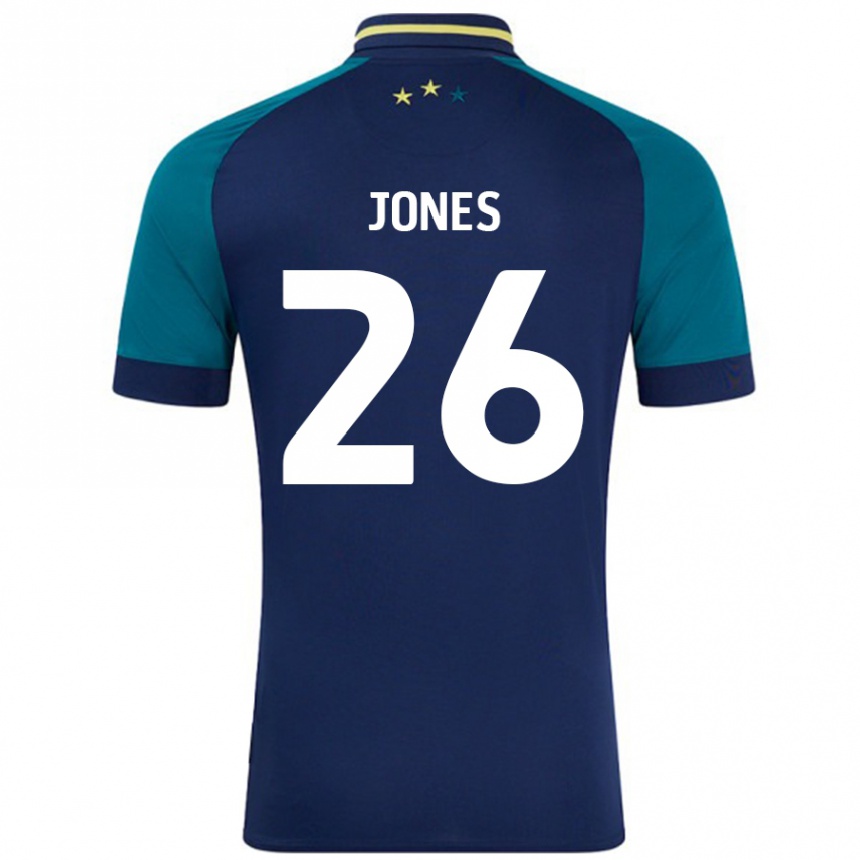 Niño Fútbol Camiseta Patrick Jones #26 Azul Marino Verde Oscuro 2ª Equipación 2024/25 Perú