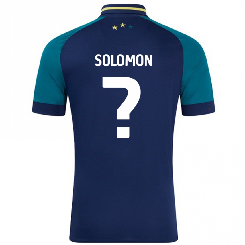 Niño Fútbol Camiseta Eko Solomon #0 Azul Marino Verde Oscuro 2ª Equipación 2024/25 Perú